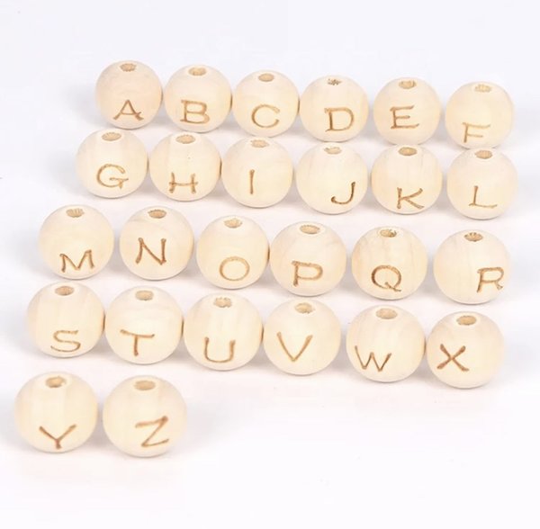 Runde Holzbuchstaben Perlen