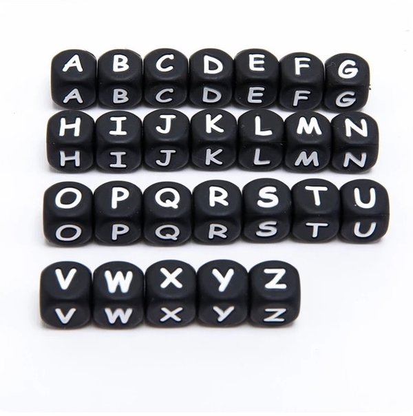 Buchstaben-Würfel schwarz 10mm