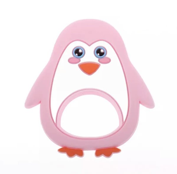 Beißanhänger Pinguin rosa