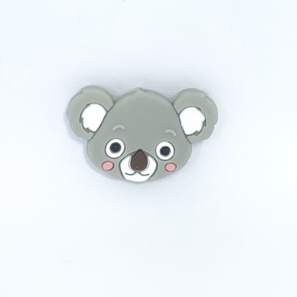 Motivperle Koala-Kopf hellgrau