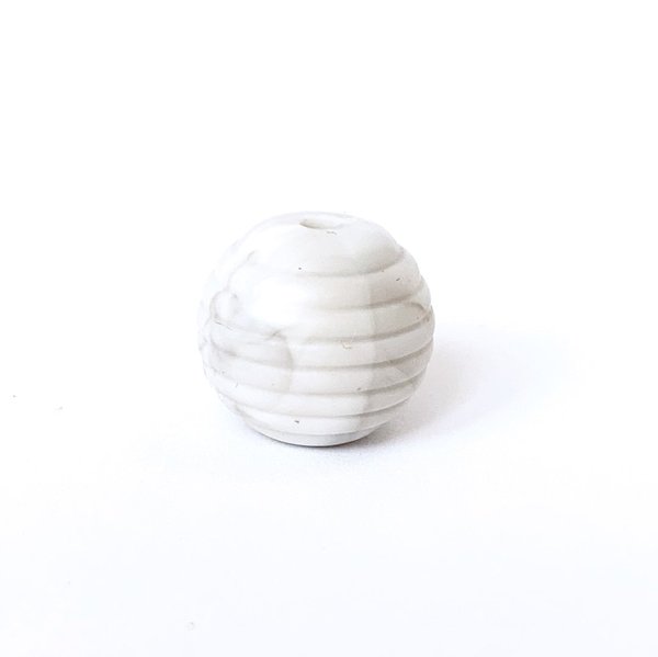 Silikon-Rillen-Perle 14mm marmor