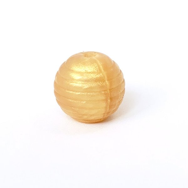 Silikon-Rillen-Perle 14mm gold