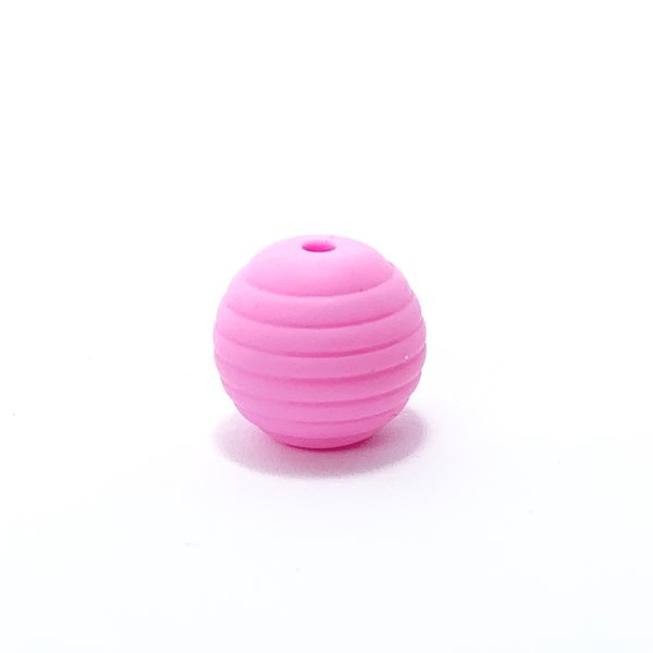 Silikon-Rillen-Perle 14mm pink-rosa