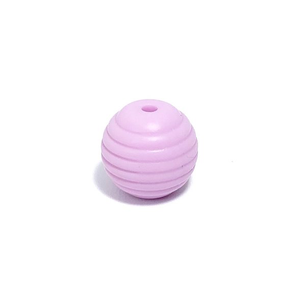 Silikon-Rillen-Perle 14mm flieder-rosa