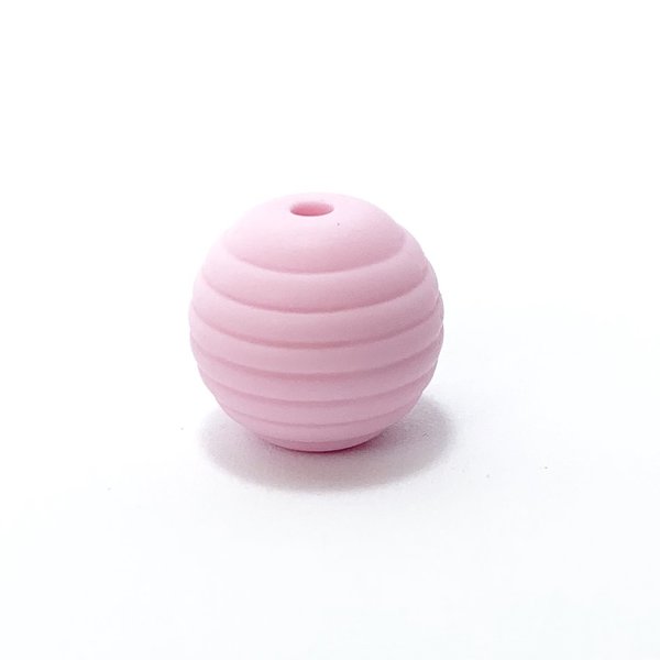 Silikon-Rillen-Perle 14mm baby-rosa