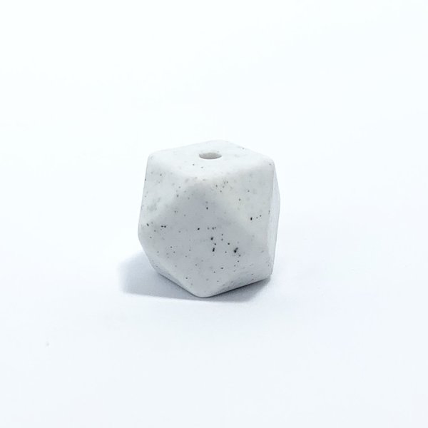 Silikon Hexagon-Perle 14mm stracciatella