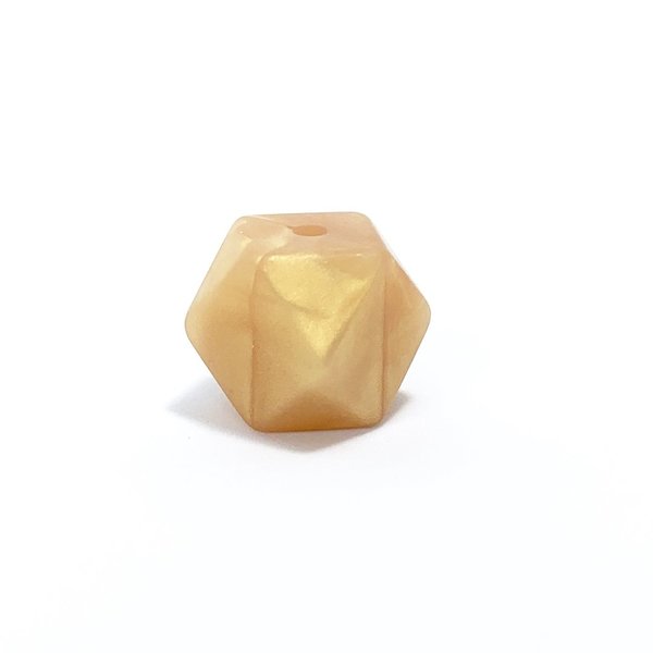 Silikon Hexagon-Perle 14mm gold