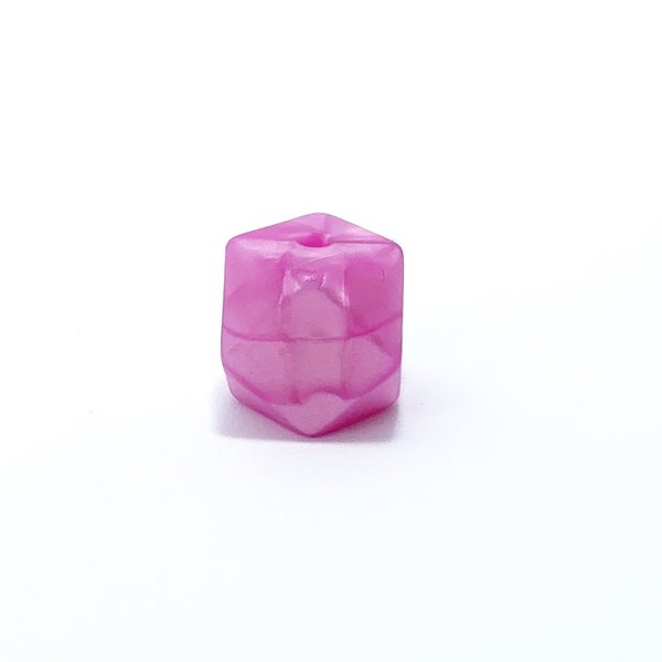 Silikon Hexagon-Perle 14mm perl-pink