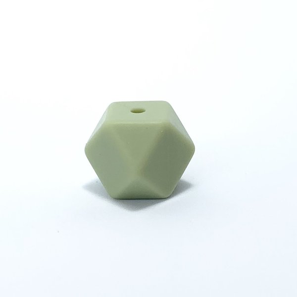Silikon Hexagon-Perle 14mm lint-grün