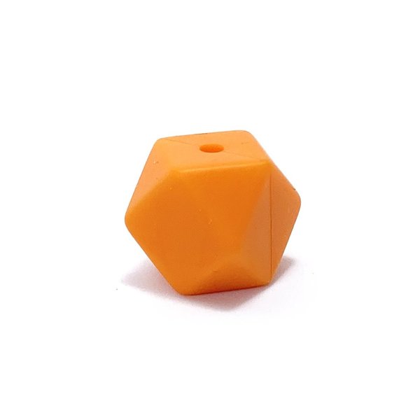 Silikon Hexagon-Perle 14mm orange