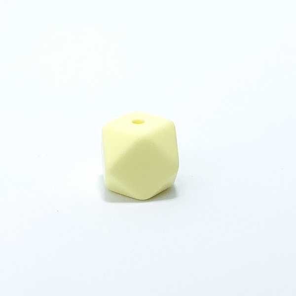 Silikon Hexagon-Perle 14mm pastell-gelb