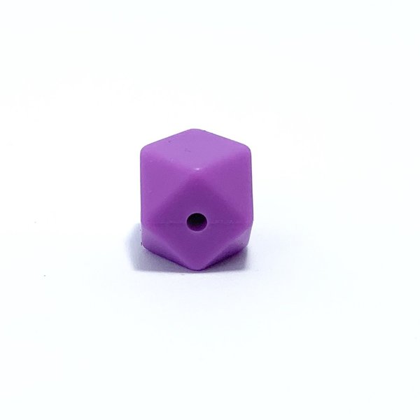 Silikon Hexagon-Perle 14mm lila