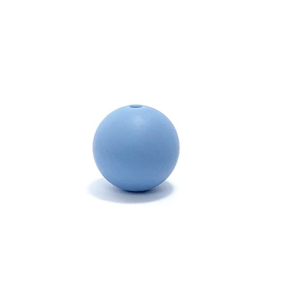 Silikonperle rund 15mm puder blau