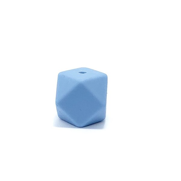 Silikon Hexagon-Perle 14mm puder-blau