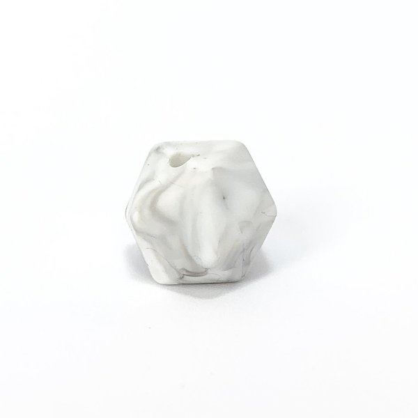 Silikon Icosahedron-Perle 14mm marmor