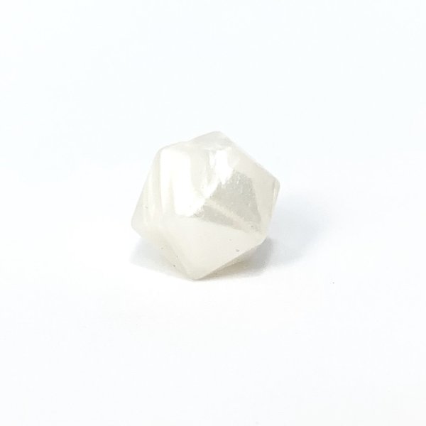 Silikon Icosahedron-Perle 14mm perl-weiß