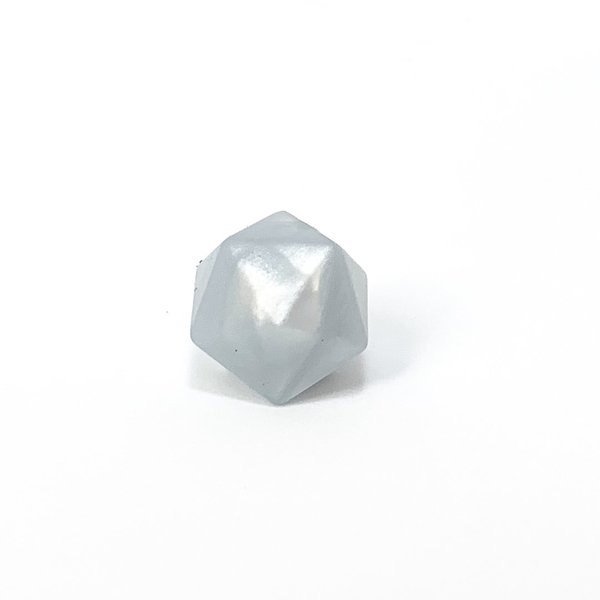 Silikon Icosahedron-Perle 14mm silber