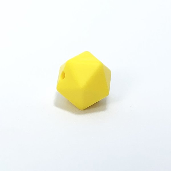 Silikon Icosahedron-Perle 14mm gelb