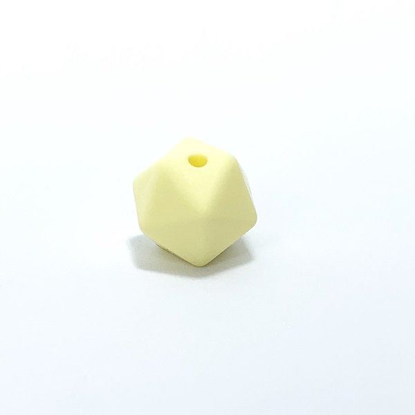 Silikon Icosahedron-Perle 14mm pastell-gelb