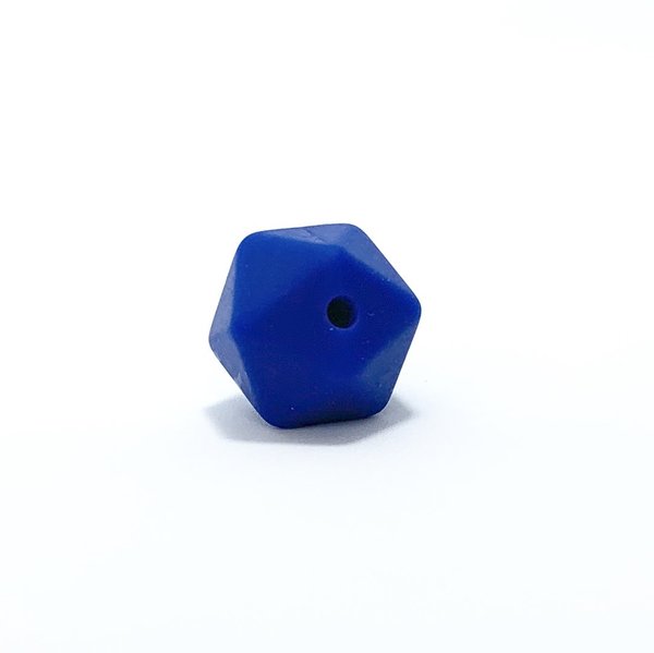 Silikon Icosahedron-Perle 14mm dunkel-blau