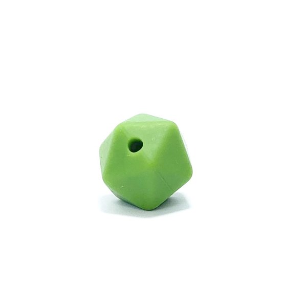 Silikon Icosahedron-Perle 14mm gras-grün