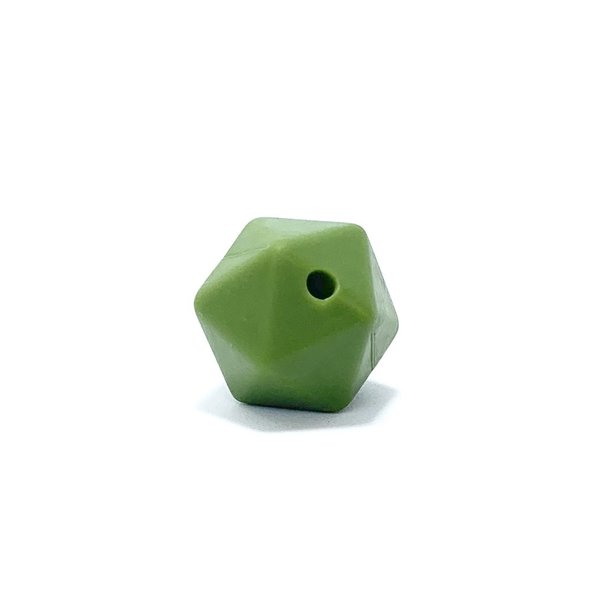 Silikon Icosahedron-Perle 14mm armee-grün