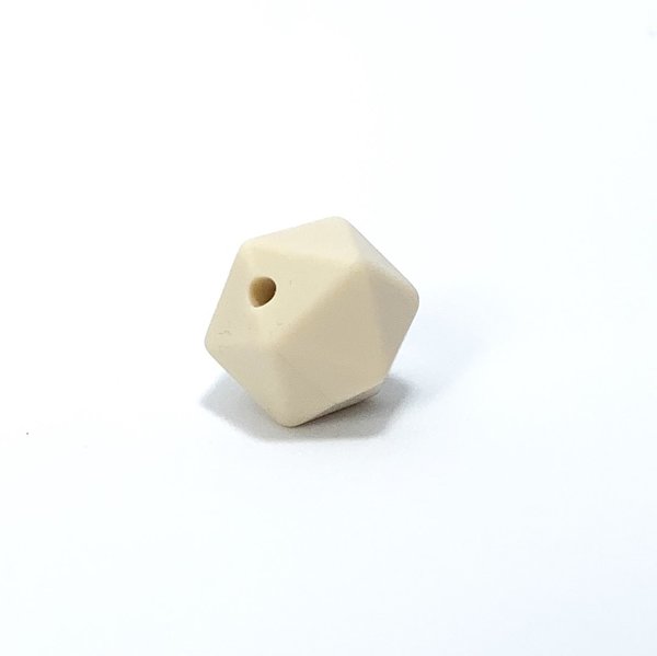 Silikon Icosahedron-Perle 17mm beige