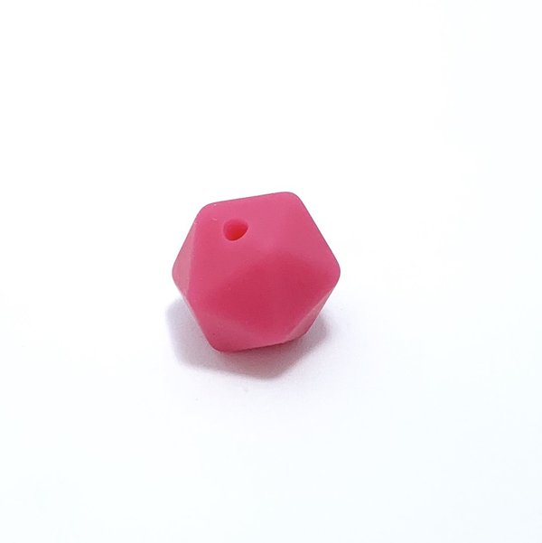 Silikon Icosahedron-Perle 17mm pink
