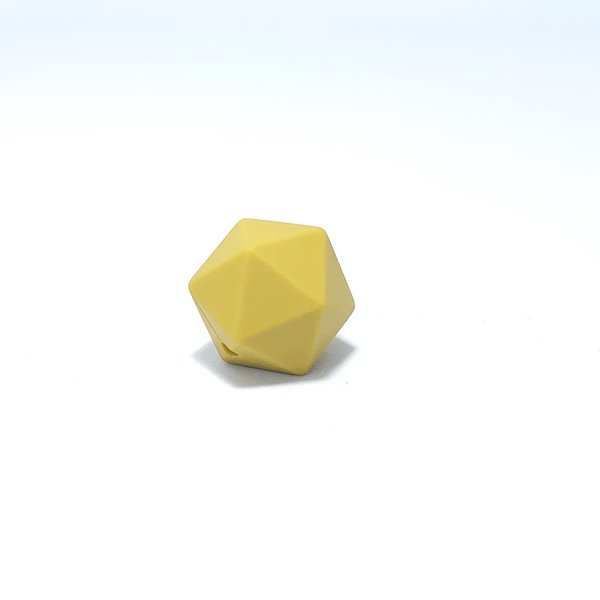 Silikon Icosahedron-Perle 14mm senfgelb