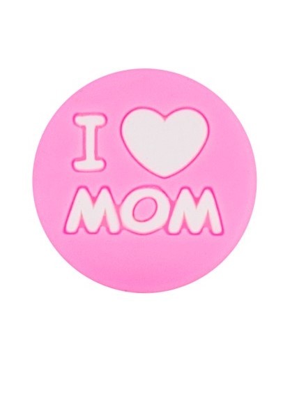 Motivperle I love mom pink-rosa