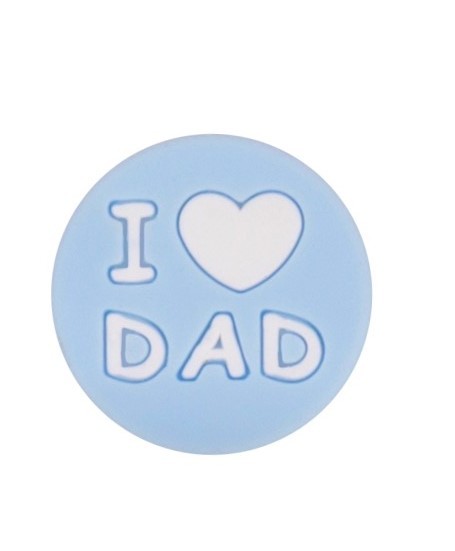 Motivperle I love dad baby-blau