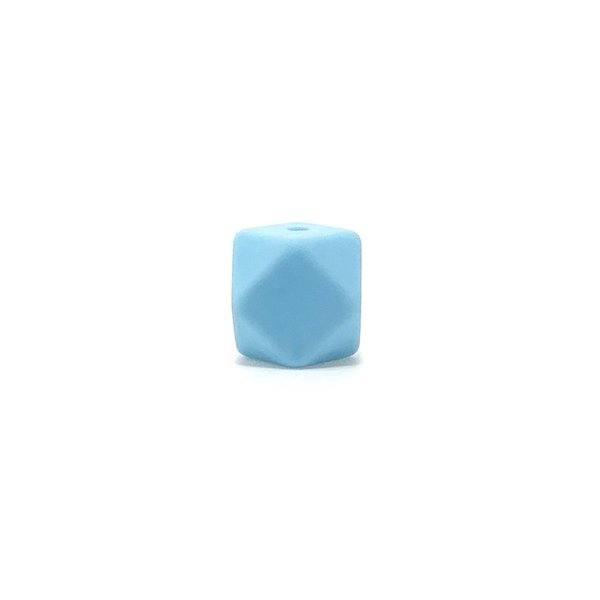 Silikon Hexagon-Perle 14mm himmel-blau