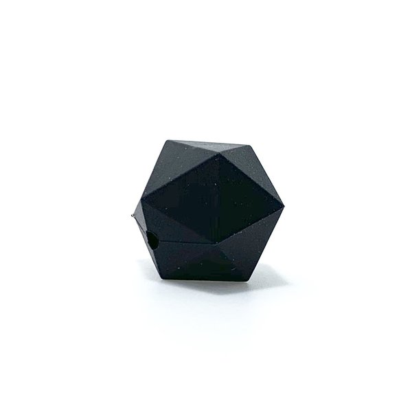 Silikon Icosahedron-Perle 20mm schwarz
