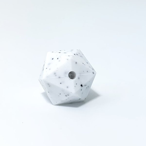 Silikon Icosahedron-Perle 20mm stracciatella