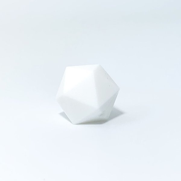 Silikon Icosahedron-Perle 20mm weiß