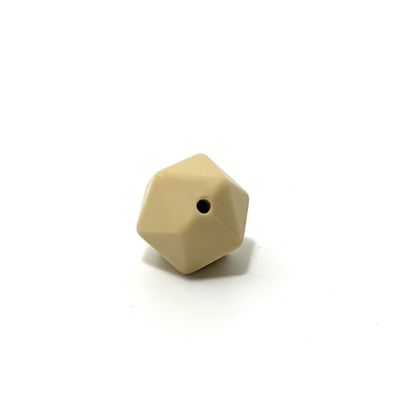 Silikon Icosahedron-Perle 17mm dunkel-beige
