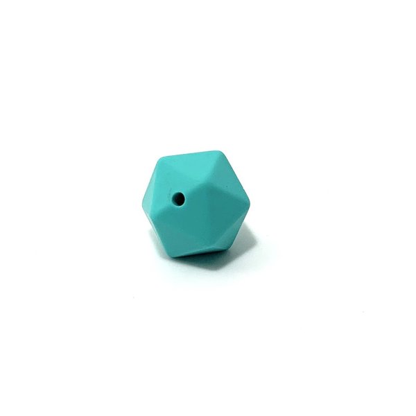 Silikon Icosahedron-Perle 17mm dunkel-türkis