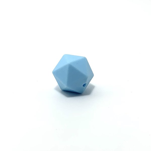 Silikon Icosahedron-Perle 17mm himmel-blau