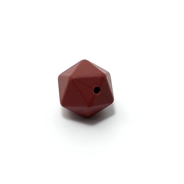 Silikon Icosahedron-Perle 17mm rot-braun