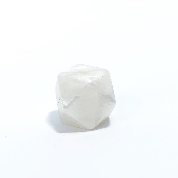 Silikon Hexagon-Perle 17mm perl-weiß
