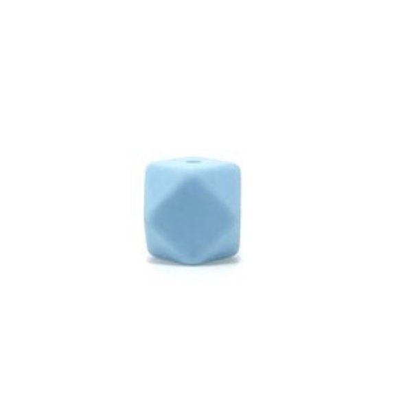 Silikon Hexagon-Perle 17mm himmel-blau