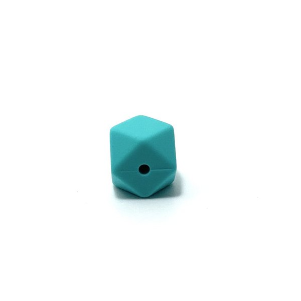 Silikon Hexagon-Perle 17mm dunkel-türkis