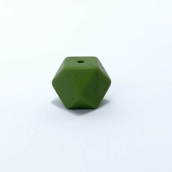 Silikon Hexagon-Perle 17mm armee-grün