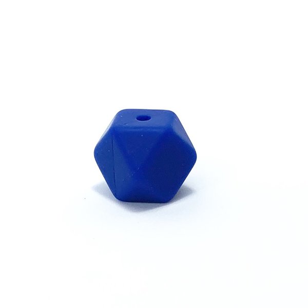 Silikon Hexagon-Perle 17mm dunkelblau