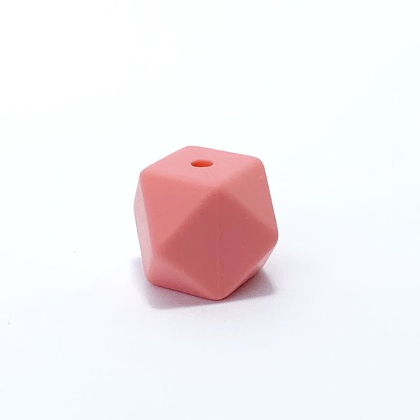 Silikon Hexagon-Perle 17mm korallen-rosa