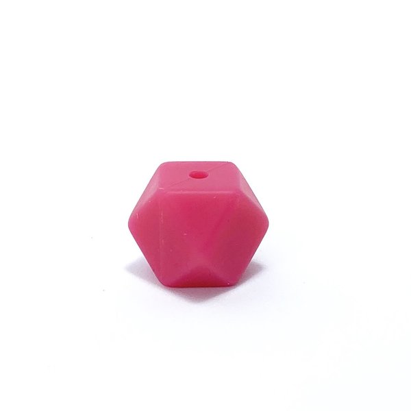 Silikon Hexagon-Perle 17mm pink