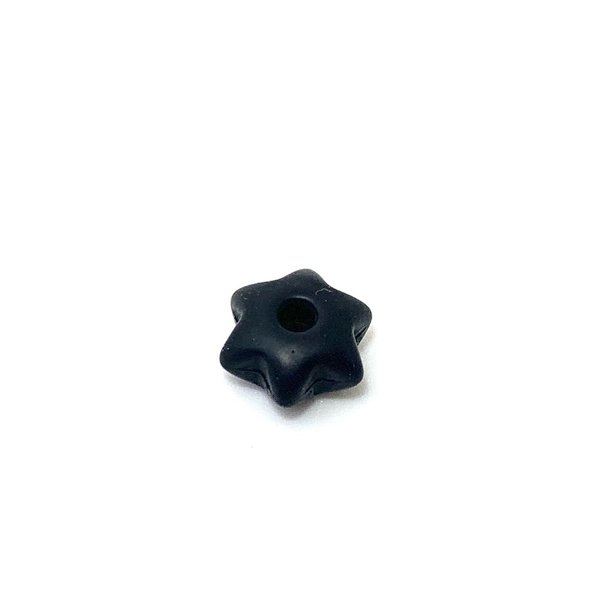 Linsen-Perle sternförmig  schwarz