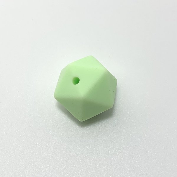Silikon Icosahedron-Perle 14mm pastell-grün