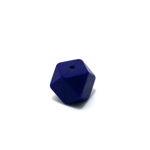 Silikon Hexagon-Perle 17mm marine-blau