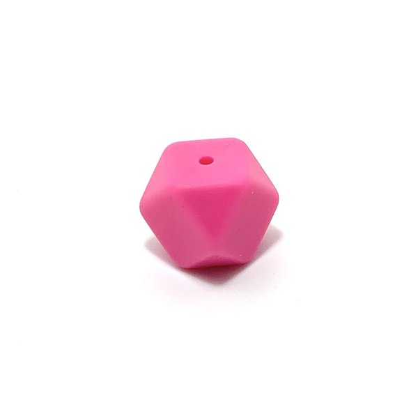 Silikon Hexagon-Perle 17mm bonbon-pink